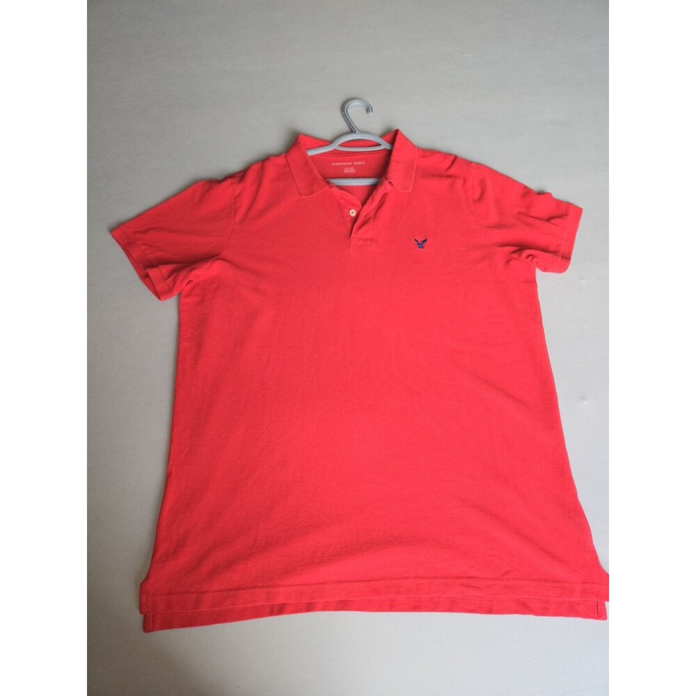 American Eagle Mens Red Polo Shirt XL Short Sleeve Cotton Casual Top Chest 24x31